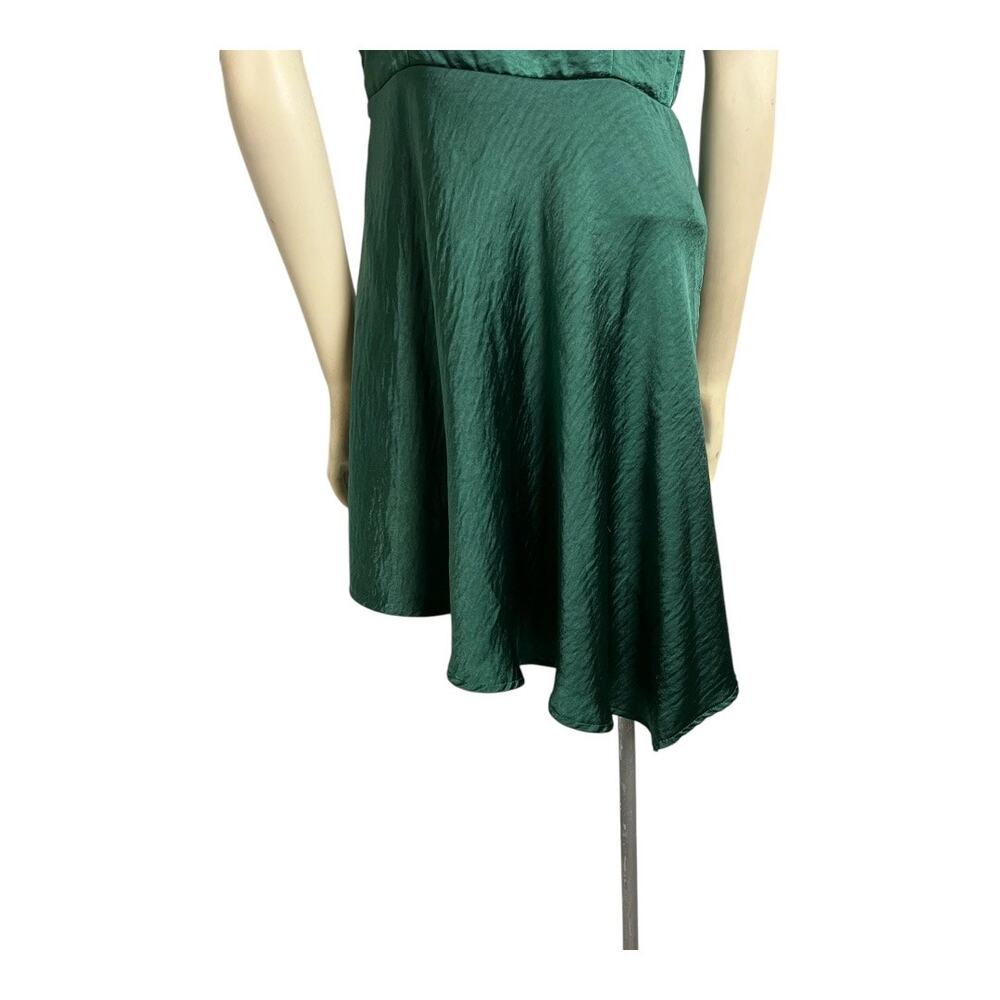 Angel Biba Sleeveless Cowl Neck Mini Dress Green Women's Size M Cocktail Parties - Picture 6 of 8